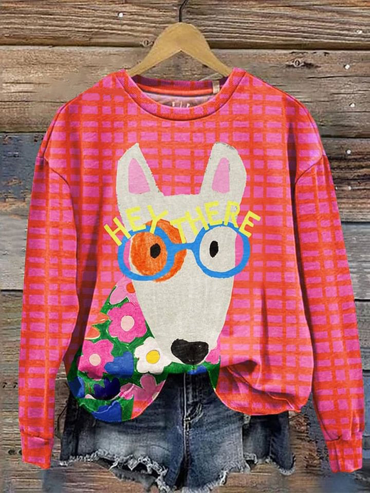 Funny Dog Art Print Casual Sweatshirt