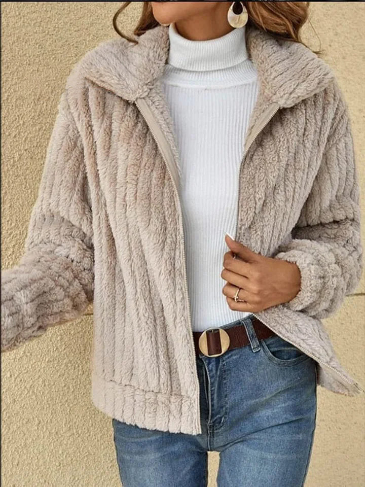 Plush Cardigan Lapel Short Coat