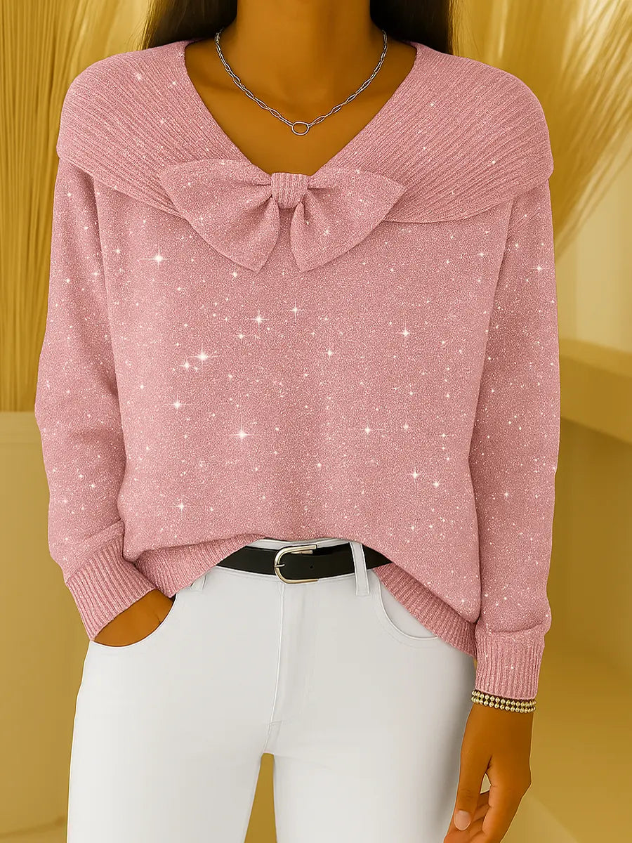 Women's Crew Neck Long Sleeve Casual Loose Knit Top