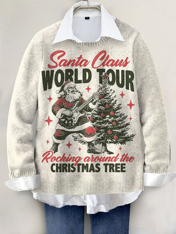 Christmas Funny Art Print Knit Pullover Sweater