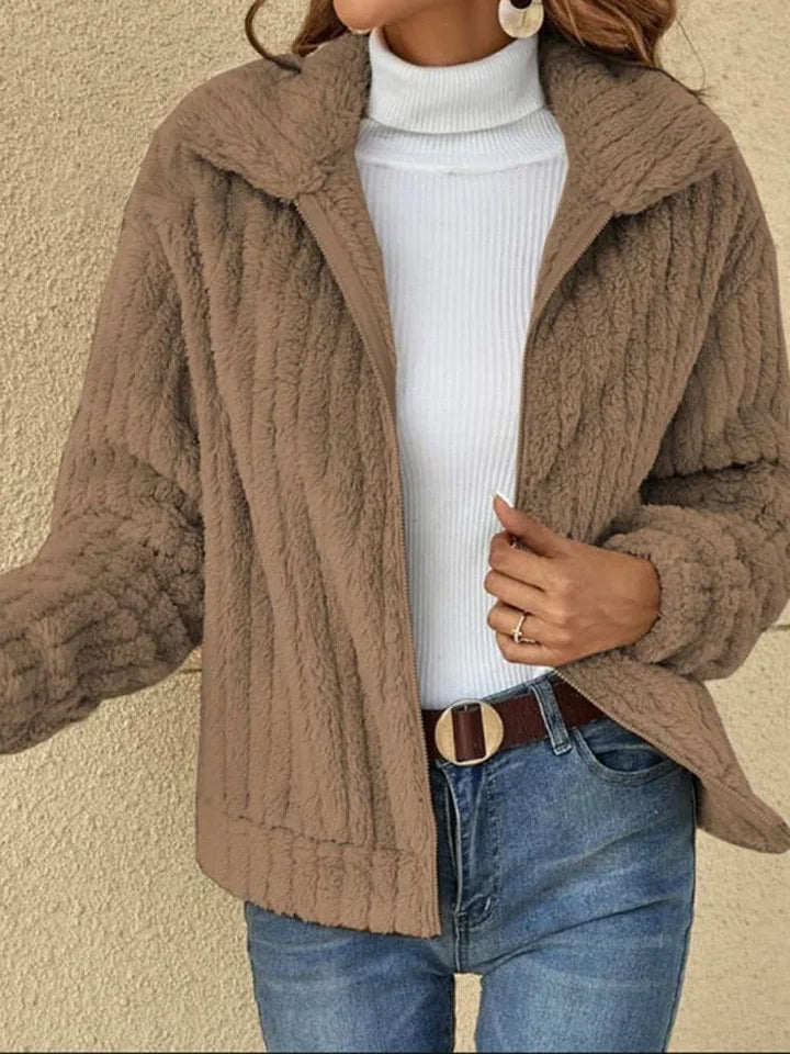 Plush Cardigan Lapel Short Coat