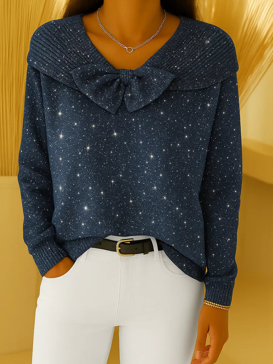 Women's Crew Neck Long Sleeve Casual Loose Knit Top