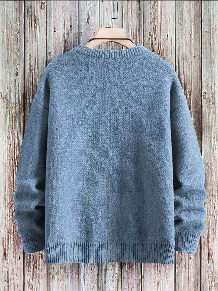 Cute Winter Cat Art Pattern Print Casual Knit Pullover Sweater