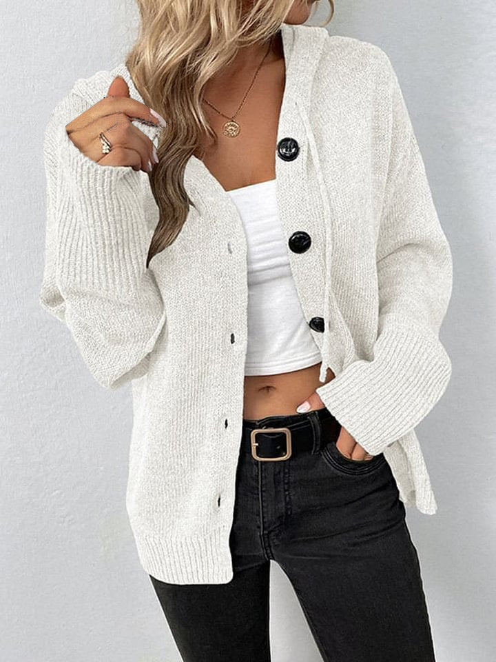 Women's Autumn and Winter Drawstring Knitted Cardigan Sweater