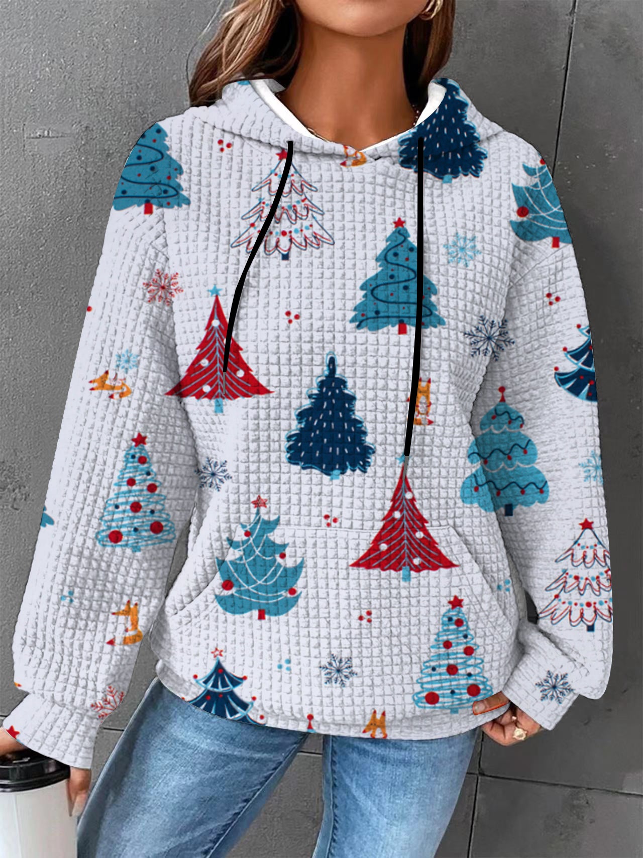 Autumn/Winter Women's Essential Creative Printed Long Sleeve Hooded Sweatshirt