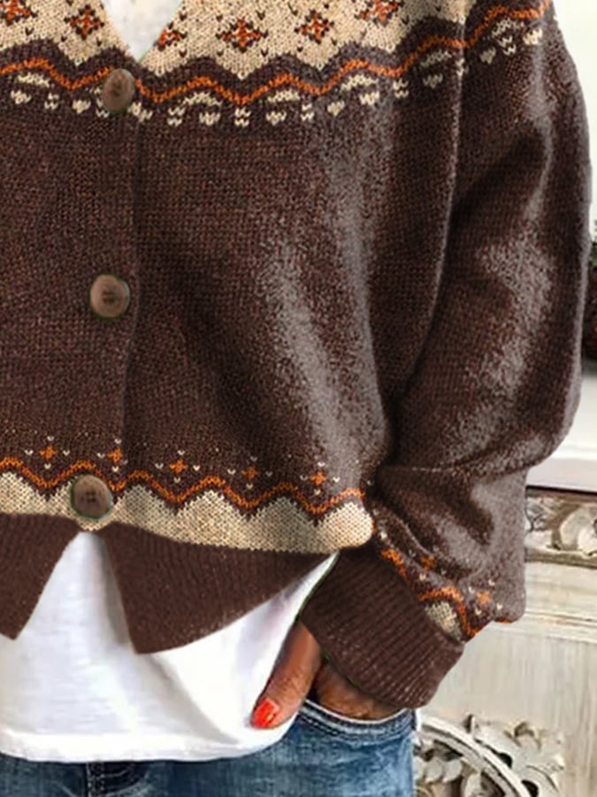 Women's The Cozy Pumpkin Print Long Sleeve Cardigan