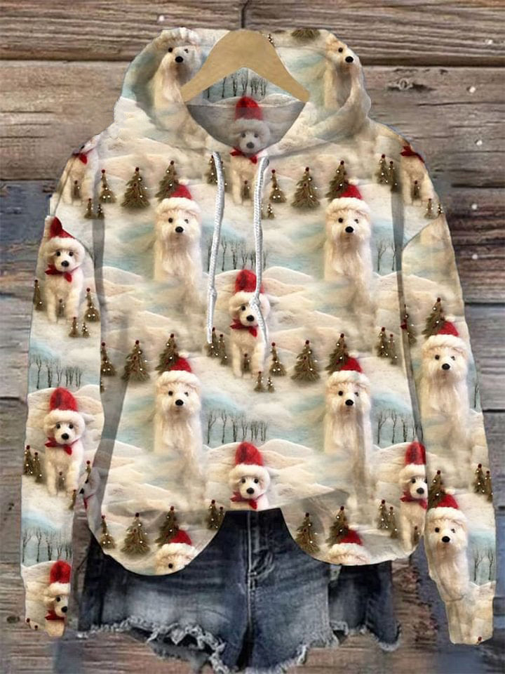 Women's Dog Christmas Print Casual Sweatshirt