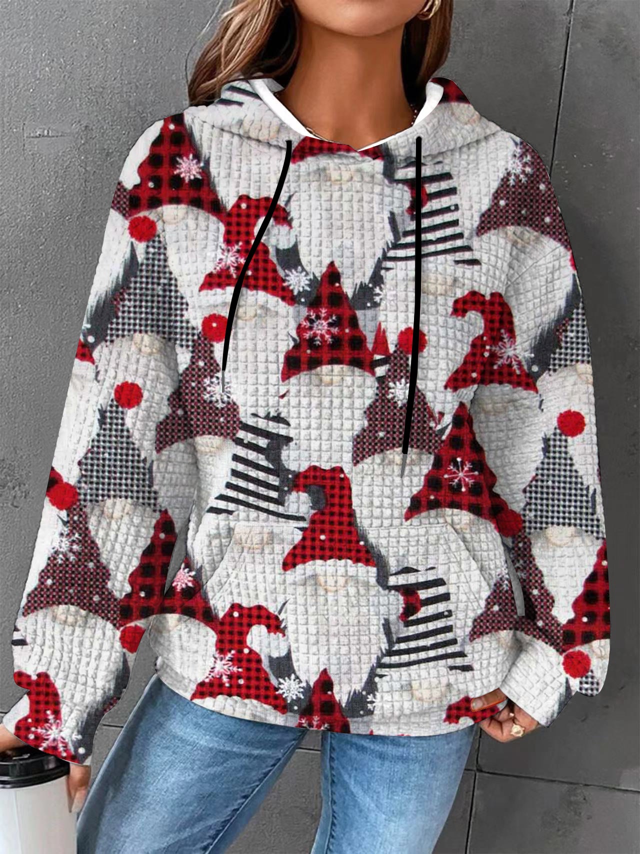 Autumn/Winter Women's Essential Creative Printed Long Sleeve Hooded Sweatshirt