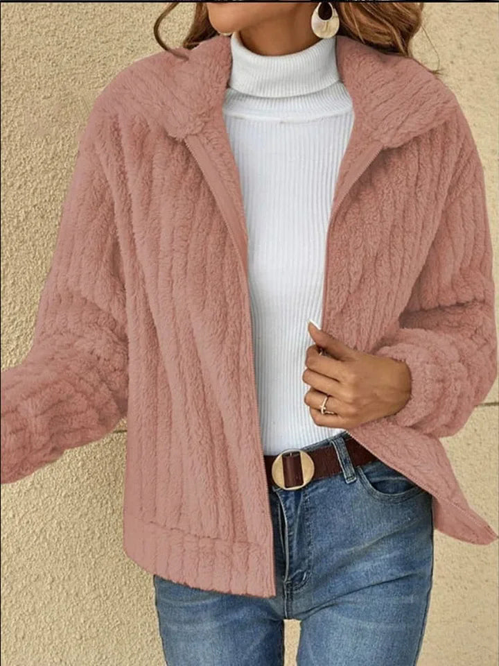 Plush Cardigan Lapel Short Coat
