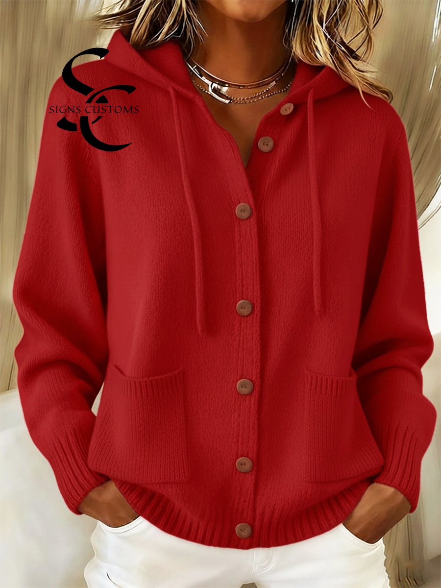 Women's Hooded Cardigan Sweater
