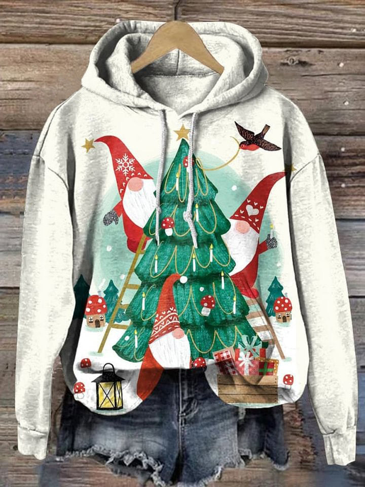 Merry Christmas Collection Painting Art Print Casual Hoodie Sweatshirt