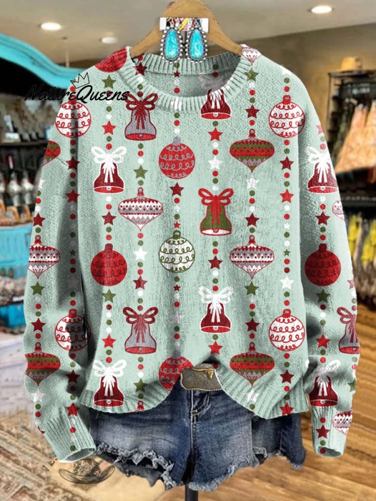 Christmas Print Knit Pullover Sweater