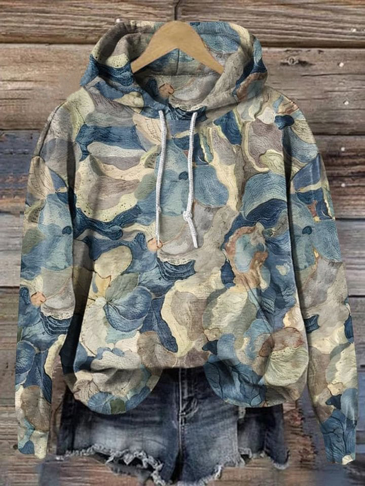 Vintage Floral Oil Painting Painting Art Print Casual Hoodie Sweatshirt