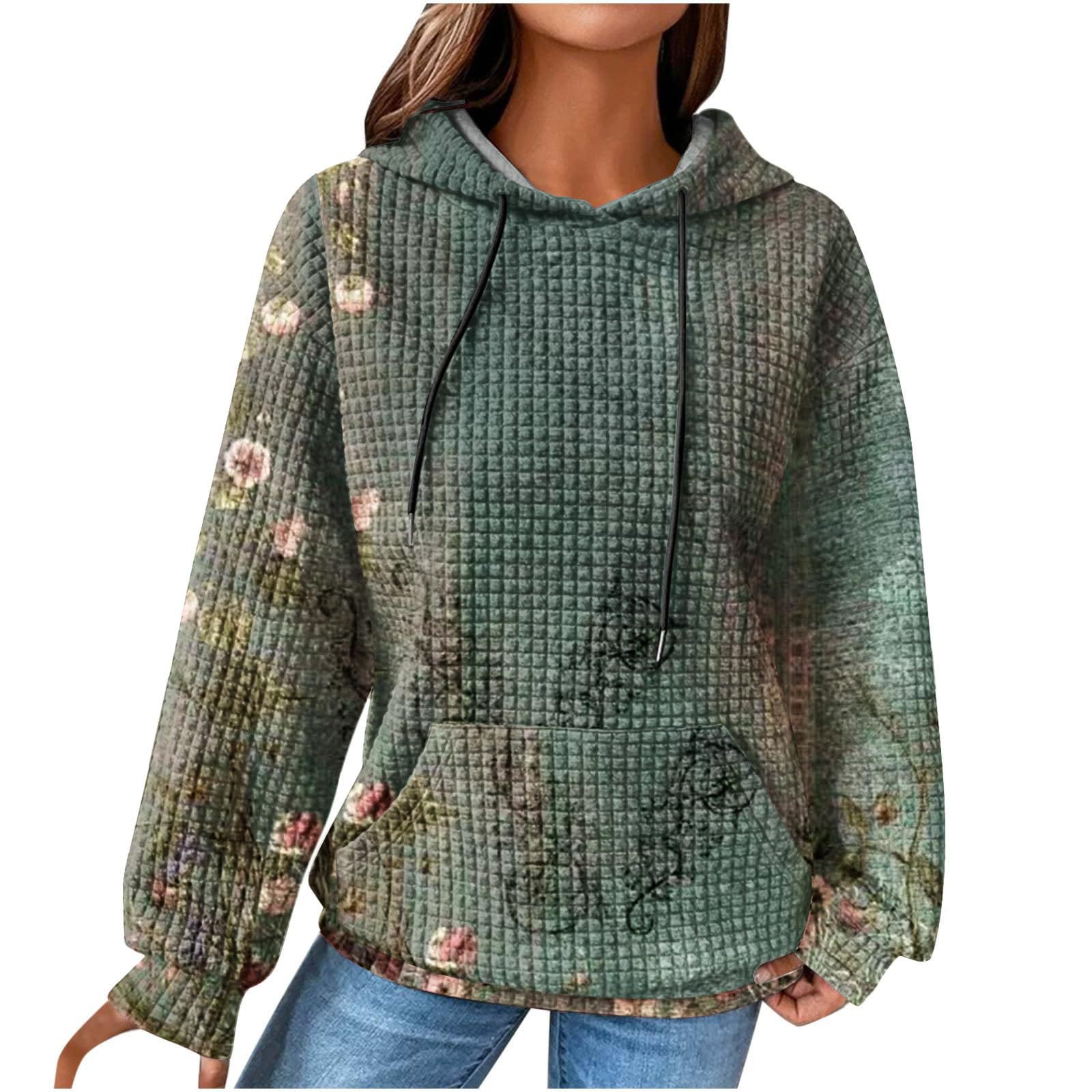 Autumn/Winter Women's Essential Creative Printed Long Sleeve Hooded Sweatshirt