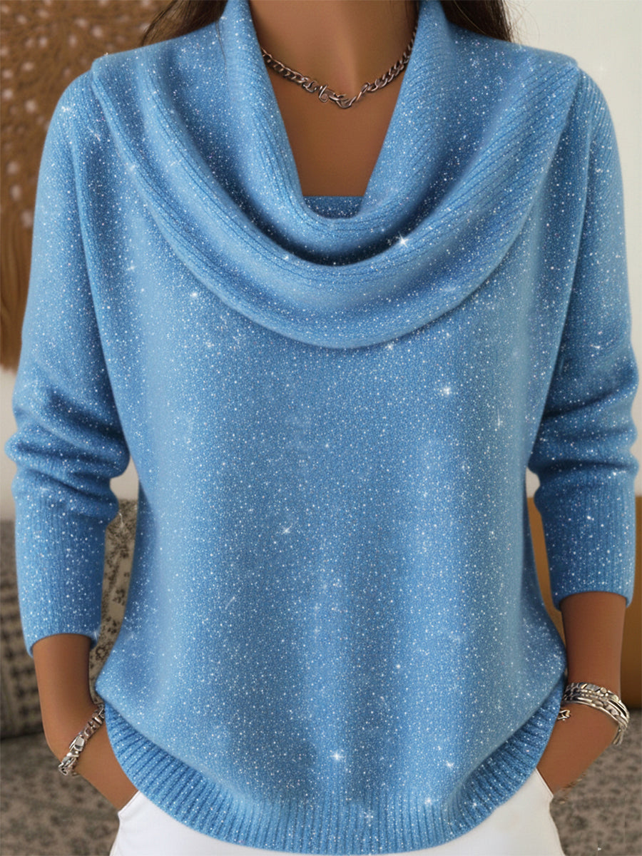 Women's Elegant Solid Color Loose Shiny Sweater
