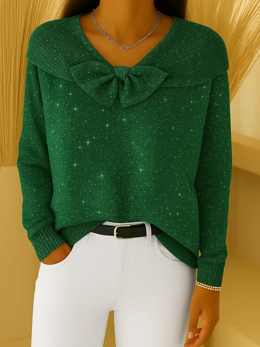 Women's Crew Neck Long Sleeve Casual Loose Knit Top