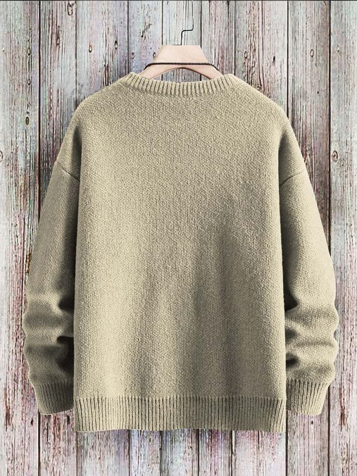 Cute Winter Cat Art Pattern Print Casual Knit Pullover Sweater